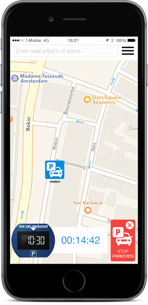 ParkOne_App2015_park_and_timer_NL Park car